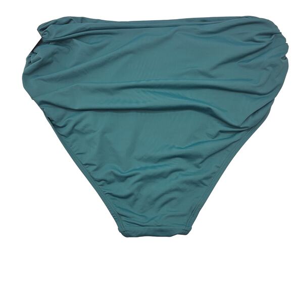 Anne Cole Womans size 18W Convertible High Waist Shirred Bikini bottom Green NEW - Picture 3 of 7